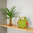 thumbnail image 5 of Green Owl Rattan Storage Basket with Lid Decorative Home Decor Hand Woven Shelf Organizer Cute Handmade Handcrafted Gift Art Decoration Artwork Wicker Size: Large, 9.5" tall x 9.5" wide x 8" deep, 5 of 9
