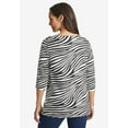 thumbnail image 3 of Jessica London Women's Plus Size Boatneck Tunic Top 3/4 Sleeve Shirt  Loose Fit, 3 of 6