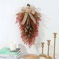 thumbnail image 2 of Guirnaldas navideñas, adornos navideños, regalos navideños 2025. Material de textura: lino. Corona de lazo. Decoración colgante para puerta de entrada, patio, campana., 2 of 7