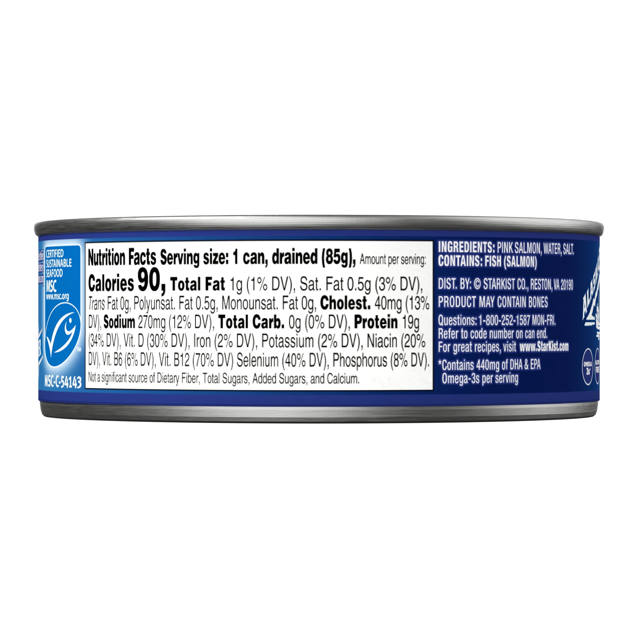 (3 pack) StarKist Jumbo Lump Wild Caught Skinless and Boneless Pink Salmon, 19g Protein, 5 oz Can