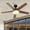 Walnut, variant on Uforic 52" Downrod Ceiling Fans with Light and Remote Control,5 Blades Outdoor Ceiling Fan - White