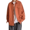 thumbnail image 1 of Camisas Para Hombre Talla Extra Uniformes Hombres Chicos Sólido Camisa de manga larga con botones Trajes de primavera y verano (Orange, M), 1 of 5