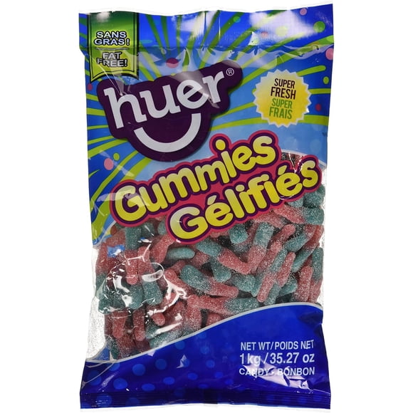 Huer Bulk Small Sour Bubblegum Bottles, 1kg Pack