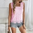thumbnail image 3 of Summer Tops for Women Trendy Lace Crochet Embroidery Crewneck T Shirts Dressy Casual Short Sleeve Elegant Work Blouses, M, 3 of 6