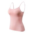 thumbnail image 4 of Fanxing Shelf Bra Tank Tops for Women Adjustable Spaghetti Strap Yoga Shirts Basic Padded Tank Tops Undershirts Built in Bra Pink,XL, 4 of 8