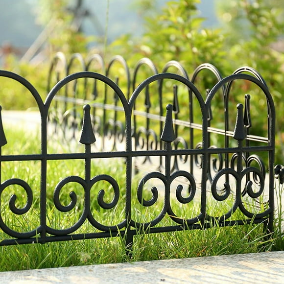 HORIALENCE Fence Panels For Garden Beds 4Pack Black ABS Weather Resistant 22.79X13.36X0.39in
