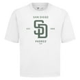thumbnail image 2 of Men's Levelwear White San Diego Padres Crossway Oversized Luxe Signature Knit T-Shirt, 2 of 3