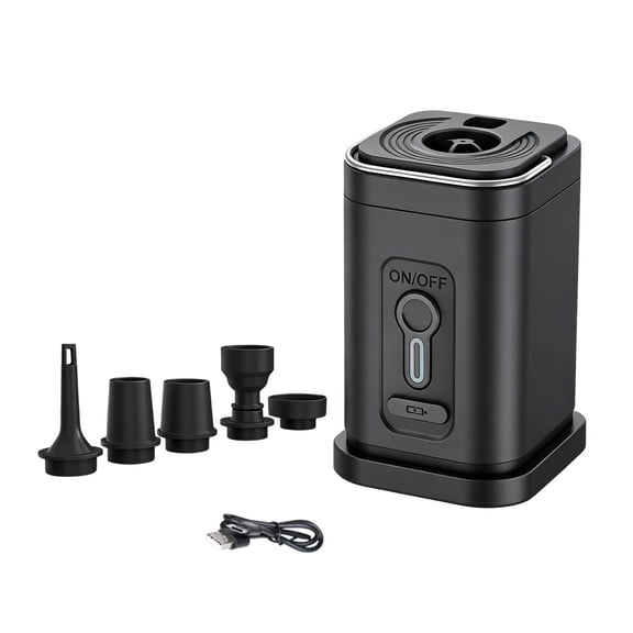 Rechargeable Portable Air Pump, Mini Inflator Deflator with USB Charging and LED Light, for Camping Mattresses and Vacuum Bags, 3.2" x 2.0" x 2.0"