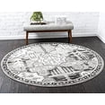 thumbnail image 4 of Unique Loom La Jolla Collection Patchwork, Vintage, Farmhouse, Contemporary Area Rug, 3 ft 3 in, Ivory/Gray, 4 of 6