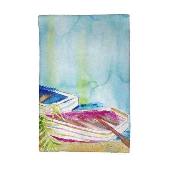Betsy Drake KT809 Watercolor Rowboats Kitchen Towel