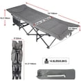 thumbnail image 3 of REDCAMP Padded Folding Camping Cot for Adults Heavy Duty Sleeping Cot Bed with Pad Travel Camp Cots with Carry Bag Portable for Outdoor Home Office Gray, 3 of 8