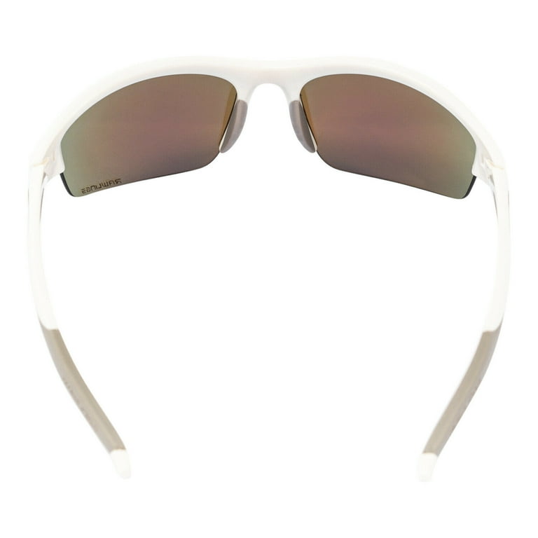 Rawlings Youth Sport Baseball Boys Sunglasses, Lightweight Shield Lens, 100% UV Poly Lens - White / Blue