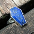 thumbnail image 5 of Lapis Lazuli Blue Gemstone Womens Ring, Natural 925 Sterling Silver Coffin Ring, Beautiful Ethnic Ring, Engagement Ring For Her, Anniversary Ring For Wife Ring (lapis-lazuli), 5 of 9