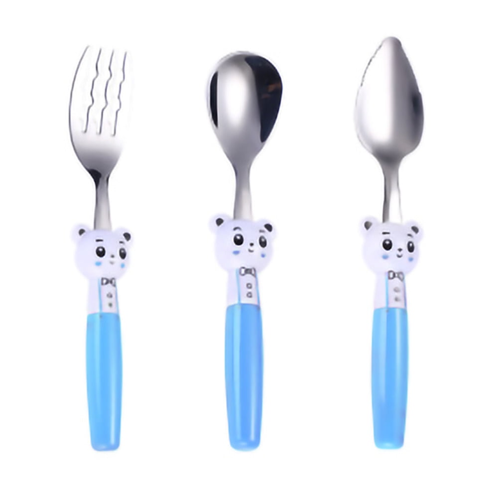 2Pcs/set Cute Stainless Steel Carrot Rabbit Fork Spoon Child Tableware Cutlery 