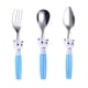 thumbnail image 2 of Juego de 3 cubiertos de acero inoxidable para niños: 1 tenedor seguro para niños, 1 raspador de barro, 1 cuchara sopera, utensilios para niños pequeños, 2 of 8