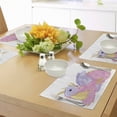 thumbnail image 4 of Ambesonne Cartoon Place Mats Set of 4, Lady Dragon Posing, Standard Size, Pale Pink Lavender, 4 of 6