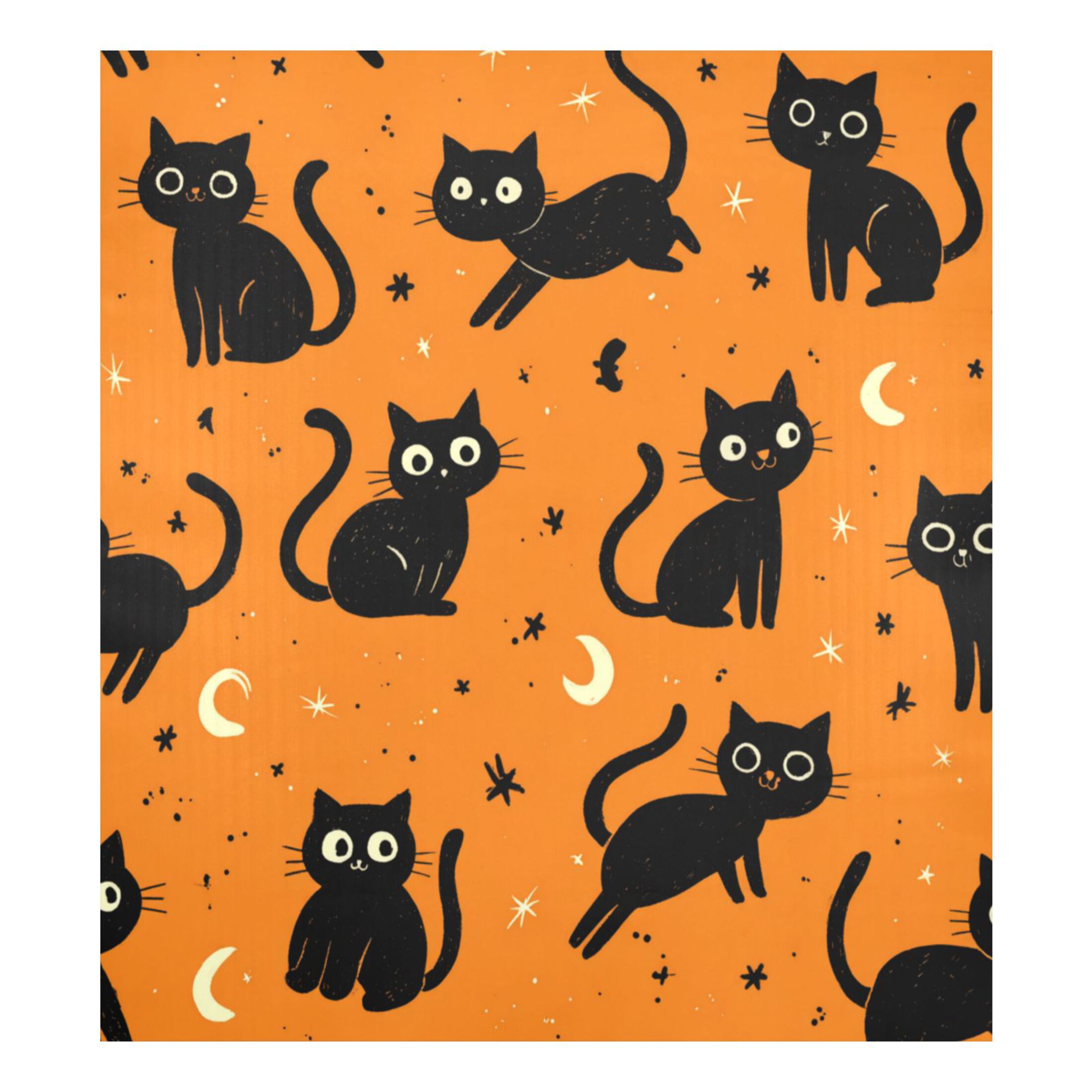 Dishwasher Magnetic Refrigerator Magnet Cover Sticker Home Decorative 23"x26" Repetitive Play Black Cat Pattern
