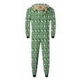 thumbnail image 6 of Odeerbi Christmas Onesie Pajamas for Family Holiday Sleep Jumpsuit Long Sleeve Family Christmas Pajamas Matching Sets Dad Fashion Lattice Print Plush Jumpsuit Sleepwear PJs Set Green, 6 of 6