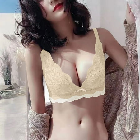 

OVTICZA Womens Bras with Padded Straps Full-Coverage Extreme Lift Underwire Bra Beige 36