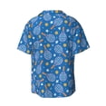 thumbnail image 6 of Lsque Tennis print Men's Cuban Collar Short Sleeve Shirt Summer Beachwear Casual Button Down Fashionable Vacation Leisure Shirt-3X-Large, 6 of 7