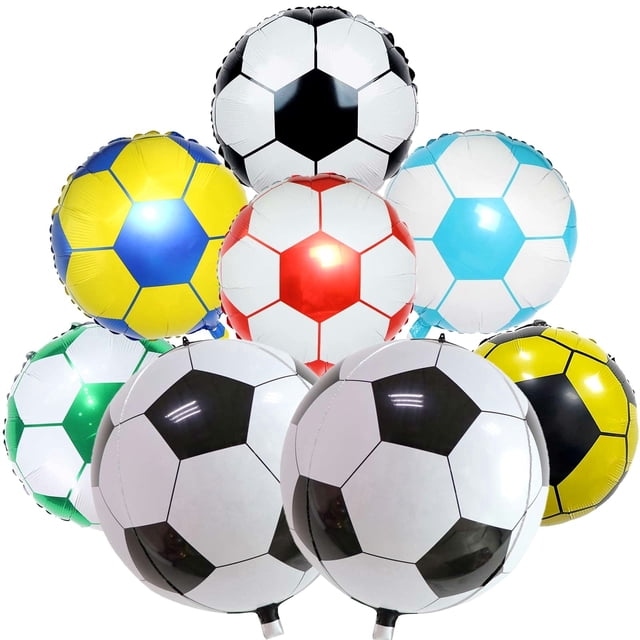 Set de globos de foil de fútbol Lingqiang de 18" y 22", 8 piezas