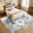 thumbnail image 4 of Coastal Fall Area Rugs 5'x7', Washable Small Throw Rugs for Laundry Room Playroom, Thanksgiving Blue Pumpkins Starfish Coral Indoor Outdoor Rug Non-Slip Low Pile Carpet Runner Reversible Floor Mats, 4 of 8