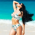thumbnail image 4 of Wukai Turtles And Seahorses Women's Bikini Set Two Piece,wimsuit High Waisted V Neck Twist Front Adjustable Spaghetti Straps Bathing Suit-Medium, 4 of 7
