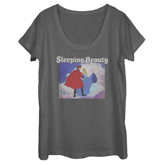 Women's Sleeping Beauty Aurora and Prince Phillip Dance Scene  Scoop Neck Charcoal Large