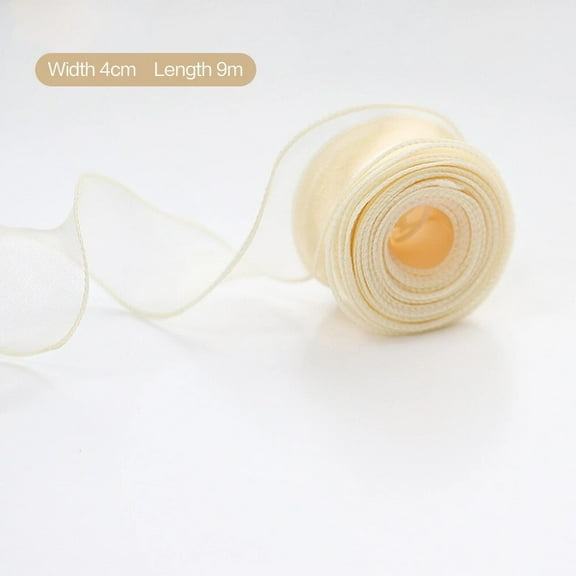 10Yards/Roll Sheer Chiffon Ribbon Organza Satin Ribbons For Gift Wrapping Decoration Wedding Bouquets Wreath Sewing Supplies
