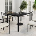 thumbnail image 3 of Martha Stewart 60" Indoor-Outdoor Patio Table with Slatted Top and Steel Frame in Black, 3 of 12
