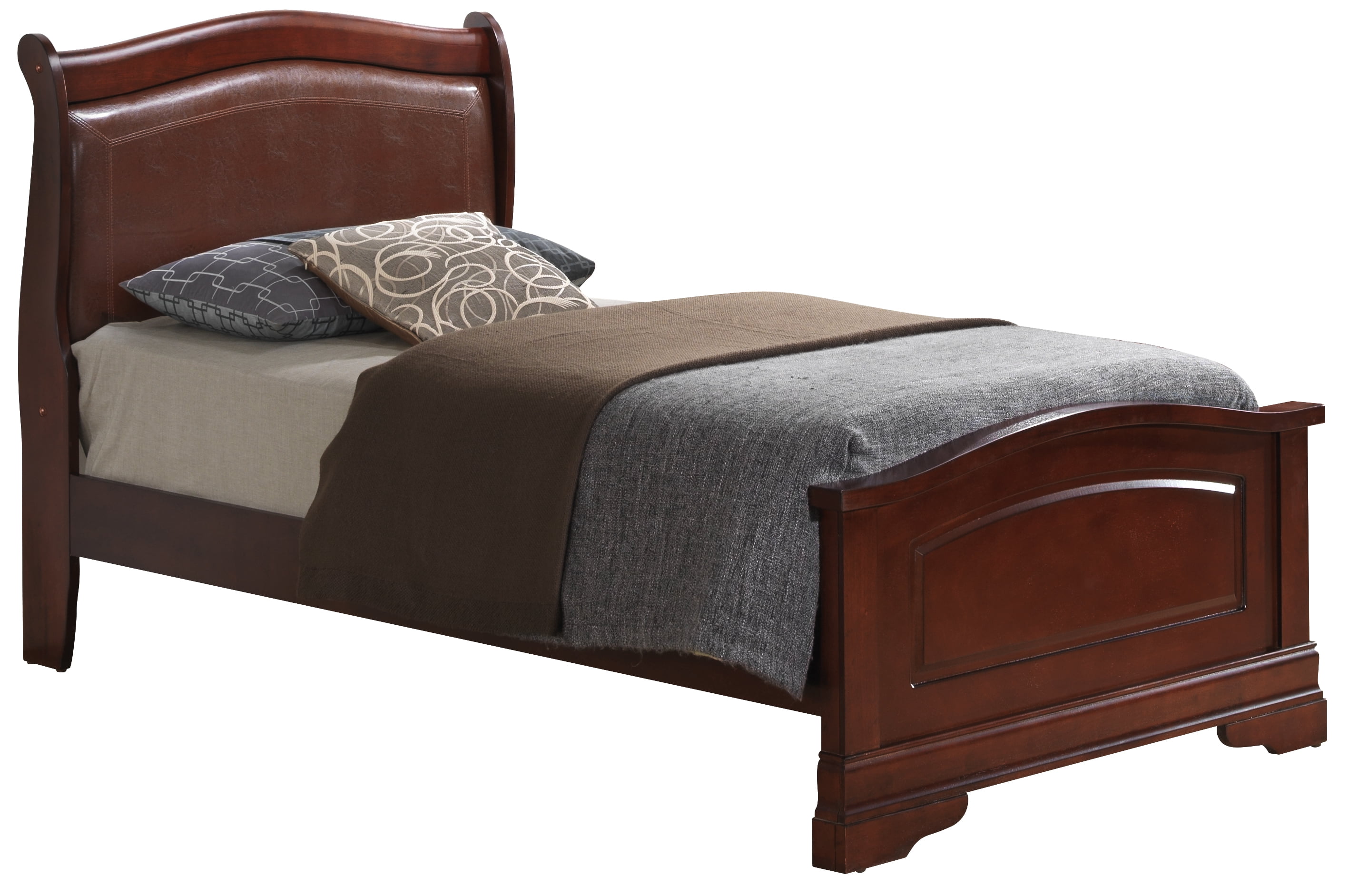 Glory Furniture Louis Phillipe Twin Bed in Cherry Color