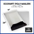 thumbnail image 2 of EcoSwift Brand Premium Poly Shipping Bag Waterproof Durable Self-Seal Mailer 2.35 Mil, 19 in. x 23 in. (Size 8s), Solid Gray, 15-Pack, 2 of 5