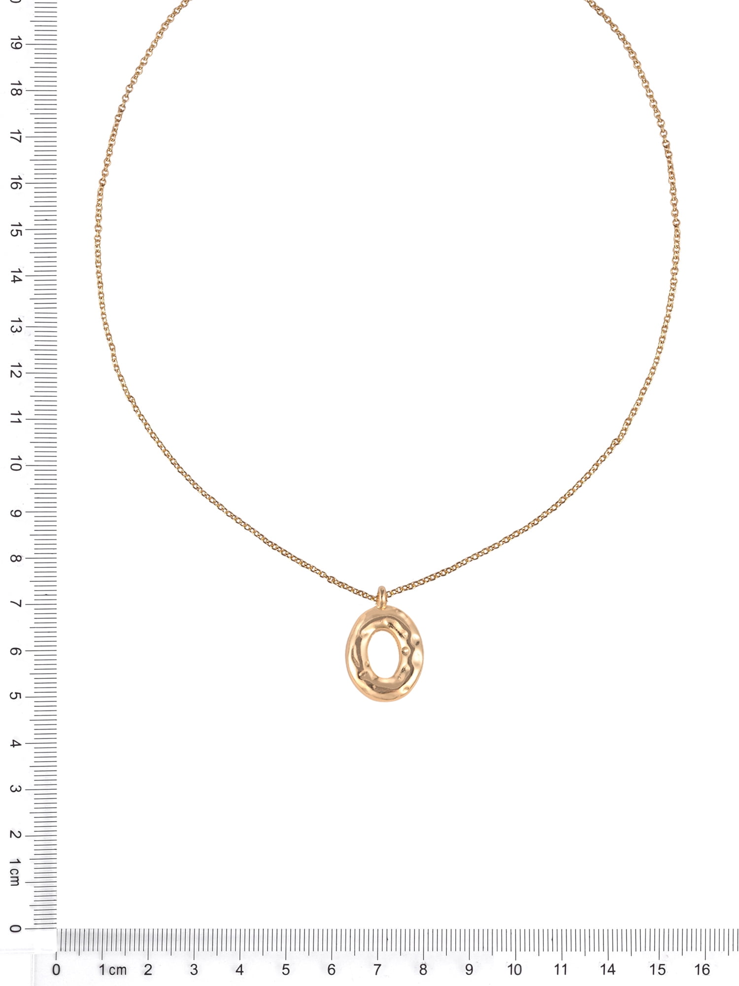 Time and Tru Goldtone Hammered Initial "O" Pendant Necklace