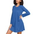 thumbnail image 3 of joogoo Navy Blue Women's Long Sleeve Nightgown Sleepwear XXXL, 3 of 8