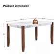 thumbnail image 2 of 4-Piece Modern Dining Furniture Set, 4-Person Space-Saving Dinette for Kitchen, 46" Faux Marble Style Table and 2 Upholstered Chairs & Bench with Wood Legs, 2 of 7