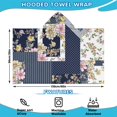 thumbnail image 2 of Pioneer Flower Floral Print Pattern Hooded Bath Towel，60"x35" for Ages 3 To 12 Kids, Quick Dry Lightweight Soft Microfiber Hood Beach Towel Cover Up for Kids, 2 of 7