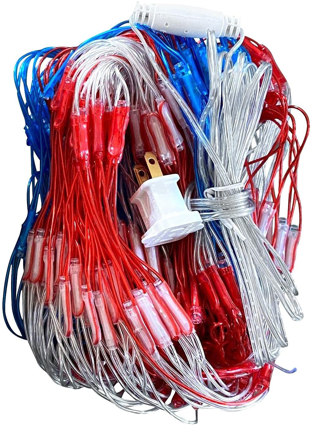 American Flag Light,390/420 Super Bright LEDs Flag Net Light, IP44 Waterproof String Light, US Flag Light for Independence Day Yard Garden Party Christmas Decorations - image 1 of 3