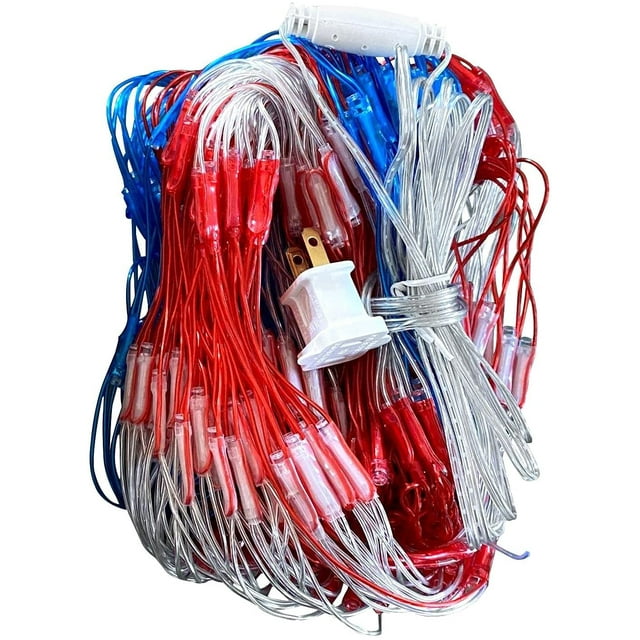 American Flag Light,390/420 Super Bright LEDs Flag Net Light, IP44 Waterproof String Light, US Flag Light for Independence Day Yard Garden Party Christmas Decorations