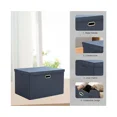 thumbnail image 3 of Caja de almacenamiento de tela de algodón y lino con tapa, caja de almacenamiento para ropa, 3 of 4