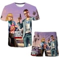 thumbnail image 1 of 2023 Baby Grand Theft Auto ropa traje niños niñas manga corta camisetas cintura elástica pantalones cortos conjunto de ropa 2 uds traje Outfits6T Gao Jinjia LED, 1 of 2