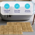 thumbnail image 3 of BNM Non-Slip Washable Bath Rug Set, 20" x 30", 24" x 36", Toast, 3 of 8