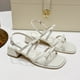 thumbnail image 2 of Women Bow Low Block Heeled Sandals Open Square Toe Shoes, 2 of 6