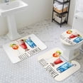 thumbnail image 3 of Cocktail Drink Bathroom Rugs Set HELLO SUMMER Non Slip Absorbent Soft Bath Mats 3 Piece Set with Bathroom Rug, U-Shaped Floor Mat, Toilet Seat Cover Small Size, 3 of 9