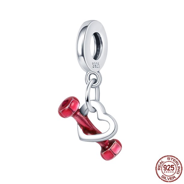 Gran oferta de abalorios compatibles con Pandora 925, pulsera Original, búho de plata 925 con circonita azul, abalorios de corazón rojo, cuentas finas para fabricación de joyas DIY Dengxun unisex
