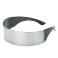 thumbnail image 1 of 80s Futuristic Cyclops Cyberpunk Visor Sunglasses with Semi Translucent Mirrored, 1 of 5
