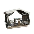 thumbnail image 2 of Domi 4-Seat Outdoor Glider Benches with Canopy, Retro Metal Glider Chair with Aluminum Frame, Patio Swing Chair for Outside,Garden,Lawn, 2 of 9