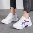 thumbnail image 6 of AUDeals Womens Chunky Platform Sneakers Lace Up Athletic Walking Shoes Fashion Breathable Heightening Outdoor Casual Non Slip Shoes (Purple, 6), 6 of 8