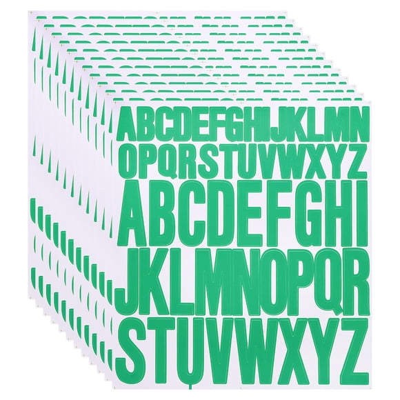 12 Sheet Vinyl Letter Sticker, 1 Inch, 2 Inch 624Pcs Stick Letters, Green