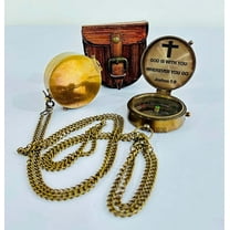 Handmade Antique Brass Working Compass Marine Astrolabe Pocket Style Compass Handmade Leather Case Perfect Sailors Gift for Men Women, Husband, Wife, Birthday, Christmas etc..