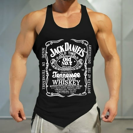 Men Tank Top Summer T-shirt Jack Daniels Whiskey Printing